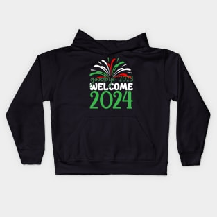 goodbye 2023 welcome 2024 Kids Hoodie